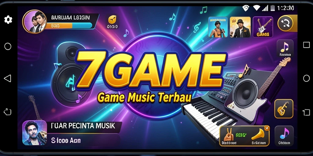 Tampilan screenshot gameplay 7GAME yang menampilkan keseruan permainan musik.