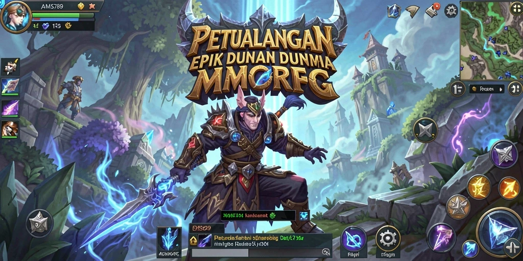 Tampilan gameplay menakjubkan di dunia MMORPG.