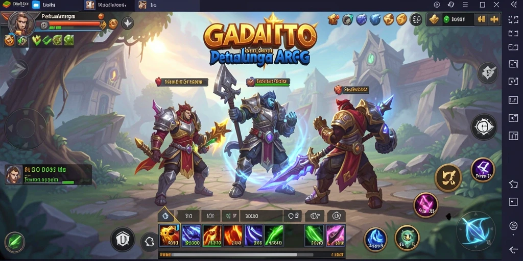 Tampilan gameplay seru di GADAITOTO dengan aksi bertempur yang mendebarkan.