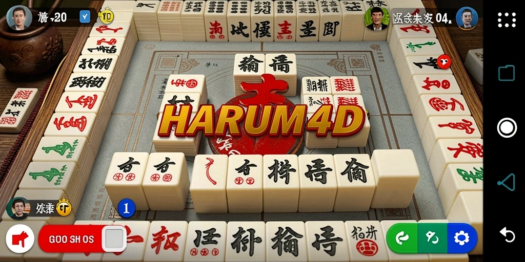 Tampilan gameplay seru dari HARUM4D saat pemain menyusun ubin Mahjong.