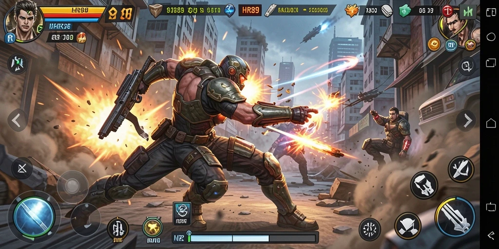 Screenshot gameplay <strong>HR89</strong> menampilkan pertarungan intens dan seru.