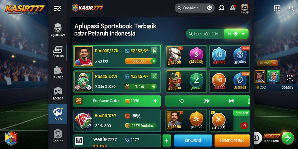 Tampilan menarik dan interaktif dari aplikasi Sportsbook KASIR777.