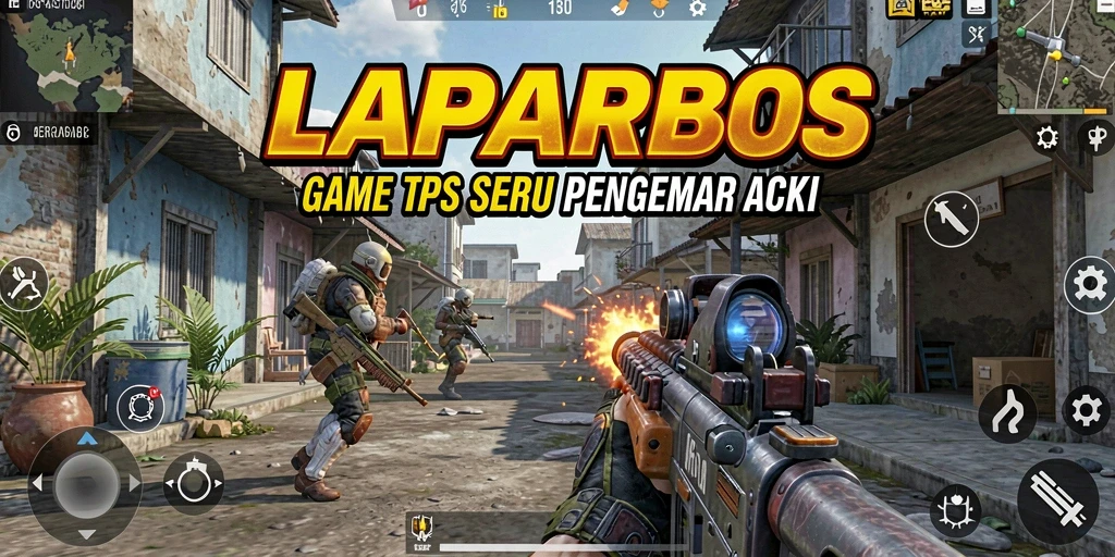 Tampilan gameplay seru di <strong>LAPARBOS</strong> dengan aksi tembak-tembakan yang menarik.