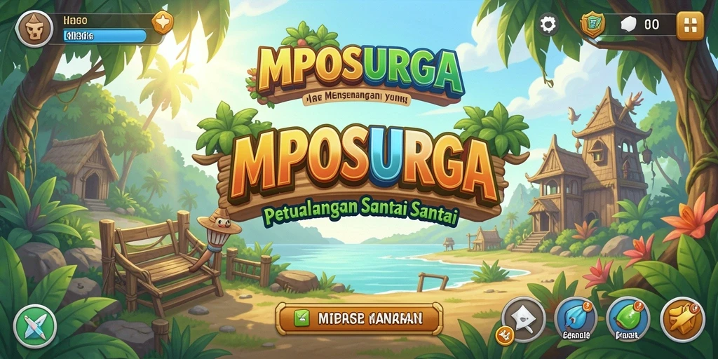 Tampilan gameplay MPOSURGA yang ceria dan penuh warna.