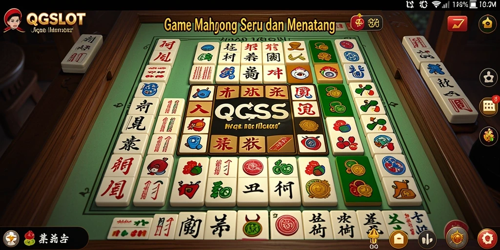 Tangkapan layar gameplay QQSLOT yang menampilkan tantangan Mahjong.