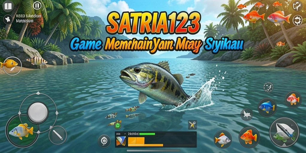 Screenshot SATRIA123 menampilkan gameplay memancing yang seru dan interaktif.