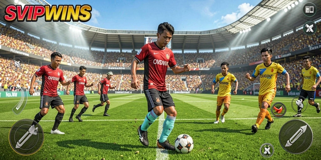 Tampilan gameplay SVIPWINS yang seru saat bertanding di lapangan.