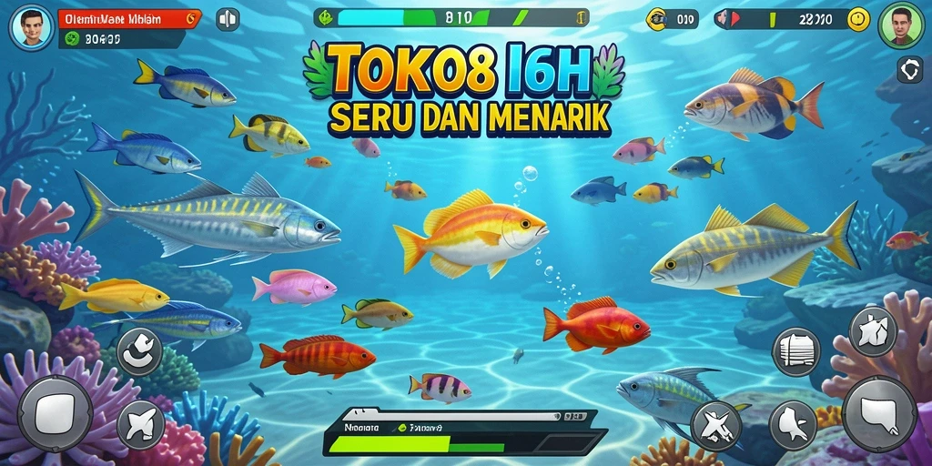 Screenshot gameplay Tembak Ikan penuh warna dan aksi.